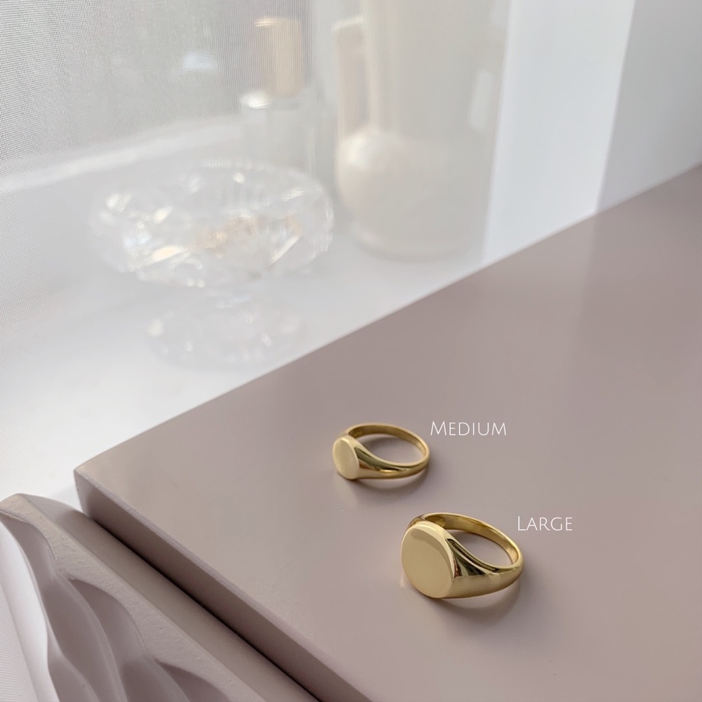 Signet Midi Ring | 14k Gold Plated - Picture 6 of 8